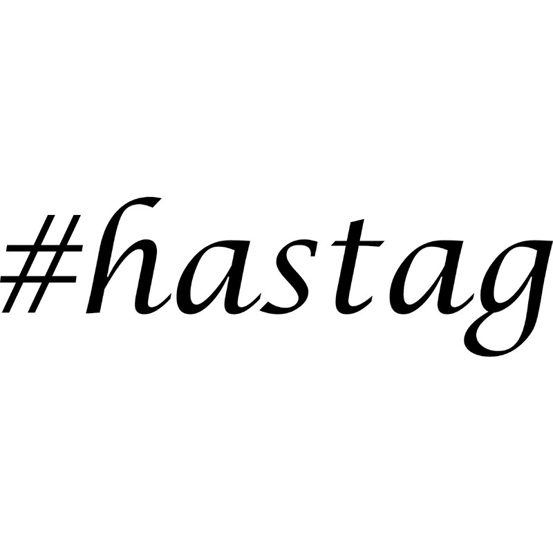 Gravon Vlastní #HashTag - samolepka na auto - font Lucida Calligraphy