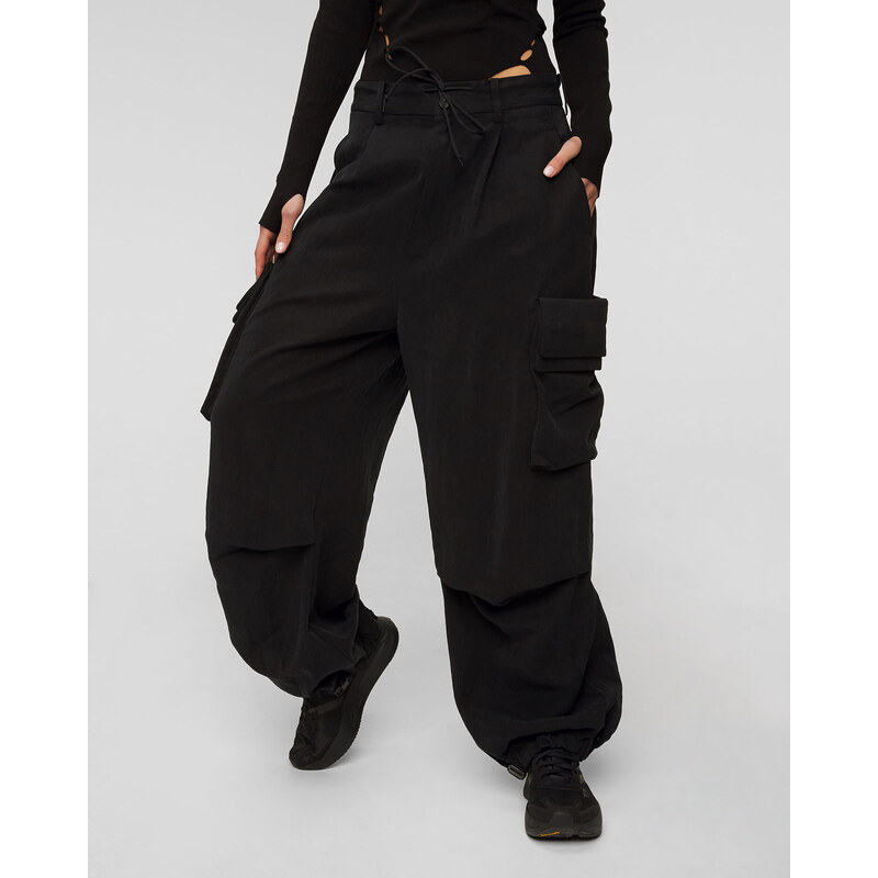 Černé dámské kalhoty s cargo kapsami Y-3