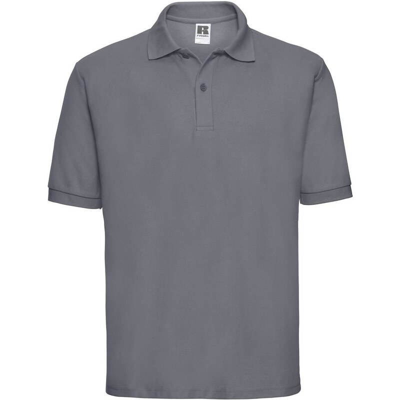 Mens Polycotton Polo Russell Dark Grey T-Shirt