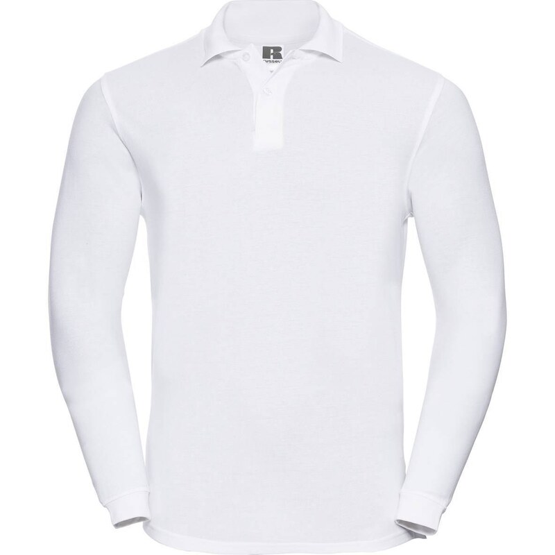 White Russell Long Sleeve Polo Shirt