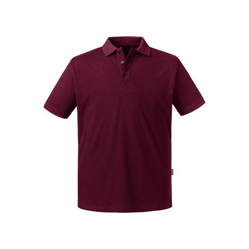 Burgundy Mens Polo Shirt Pure Organic Russell