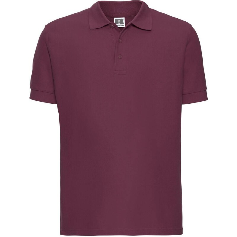 Mens burgundy cotton polo shirt Ultimate Russell