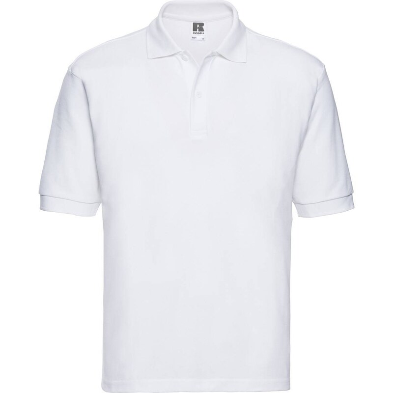 Men's White Polycotton Polo Shirt Russell