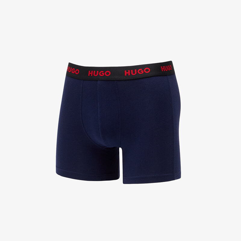 Boxerky Hugo Boss Logo-Waistband Boxer Briefs 3-Pack Dark Grey/ Navy/ Black