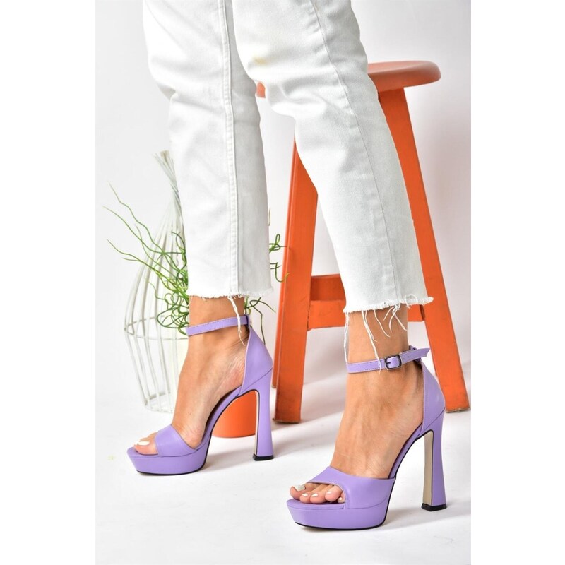 Fox Shoes Purple Platform Women's Thick Heeled Shoes