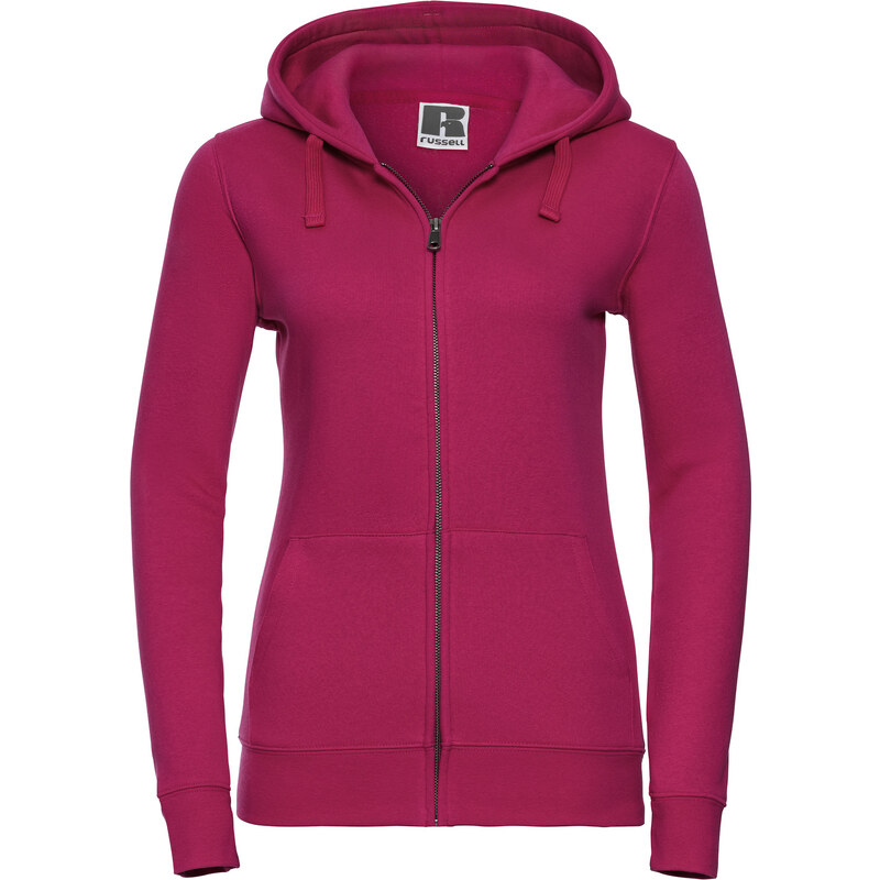 Pink women's hoodie with Authentic Russell zipper