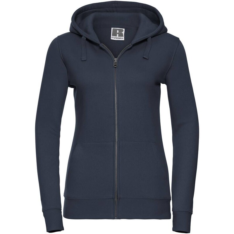 Navy blue womens sweatshirt with hood and zipper Authentic Russell 86867653