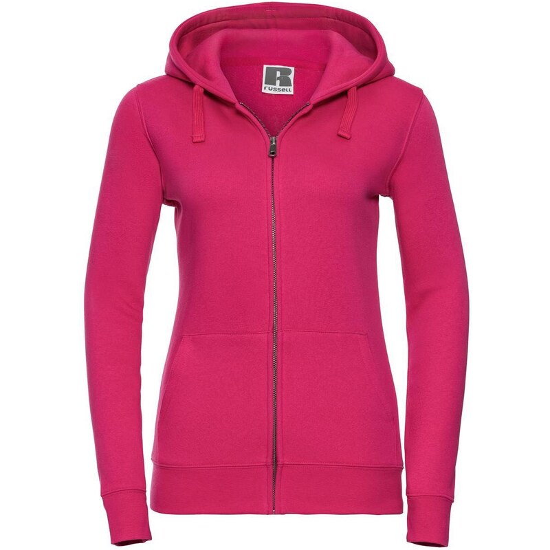 Pink women's hoodie with Authentic Russell zipper