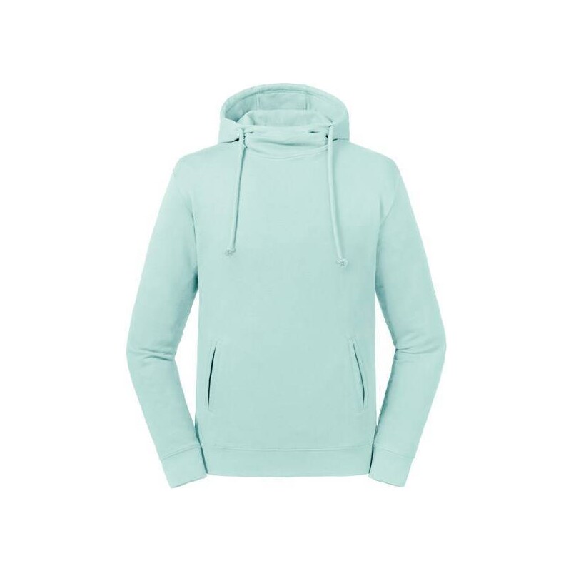 Niebieska bluza unisex Pure Organic High Collar Hooded Sweat