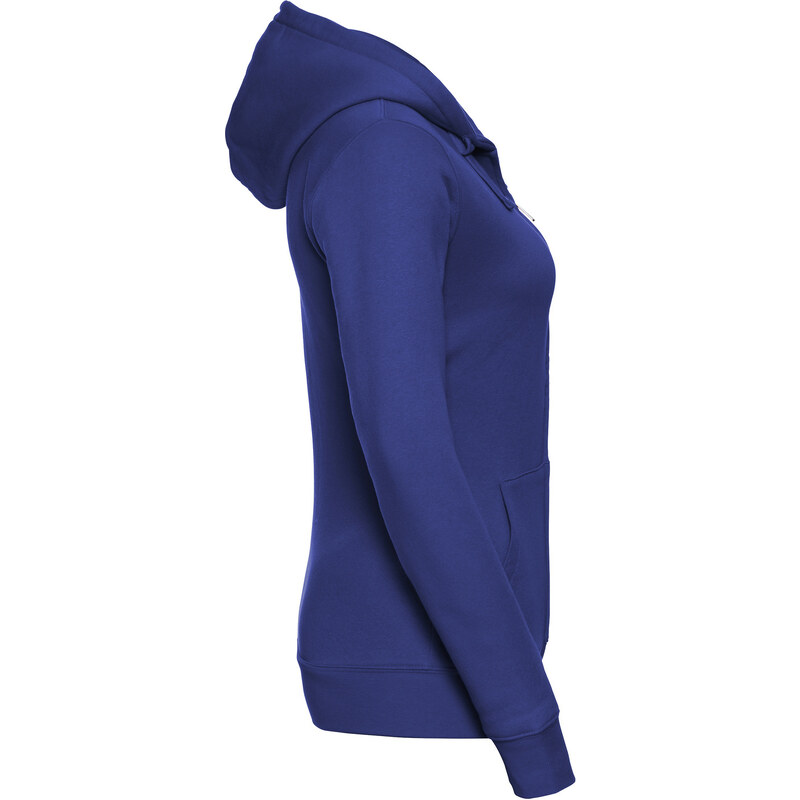 Blue women's hoodie with Authentic Russell zipper