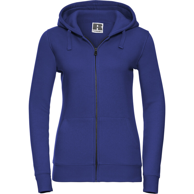 Blue women's hoodie with Authentic Russell zipper