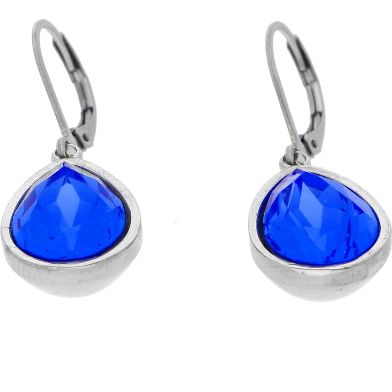 Ewena Blue náušnice slza z chirurgické oceli GL 655 107587926