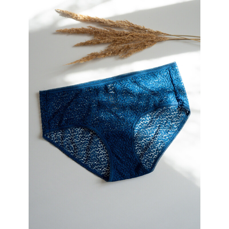 DKNY bokové kalhotky Modern Lace - Poseidon modré