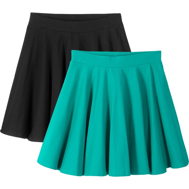 bonprix Dívčí sukně (2 ks v balení) Zelená