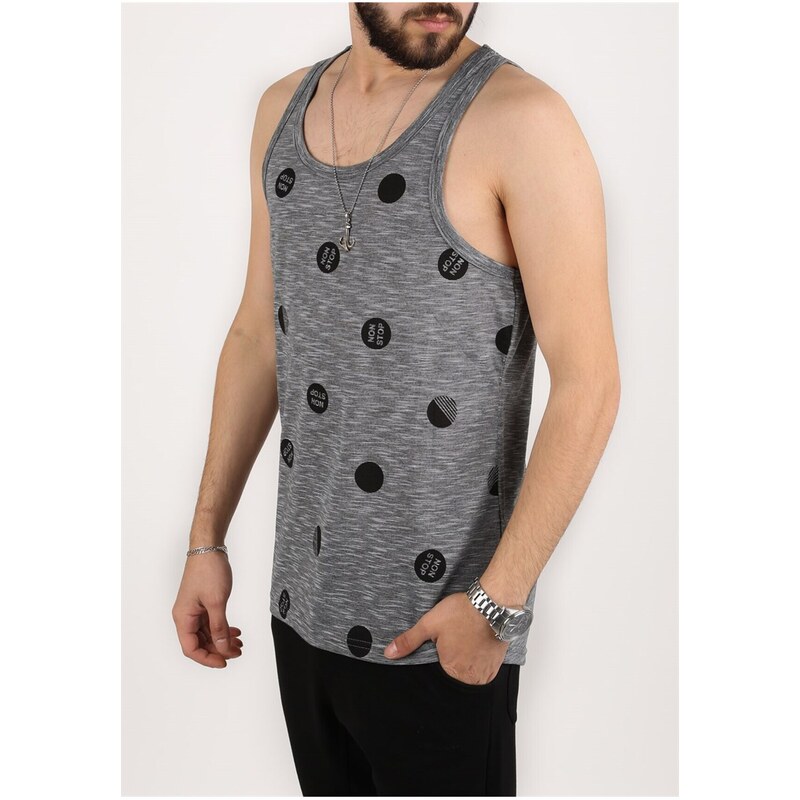 Madmext Printed Anthracite Singlet 2303