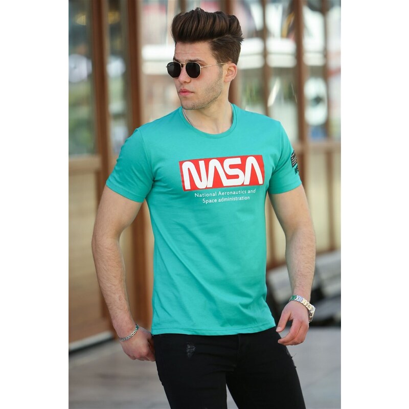 Madmext Green Printed Men's T-Shirt 4526