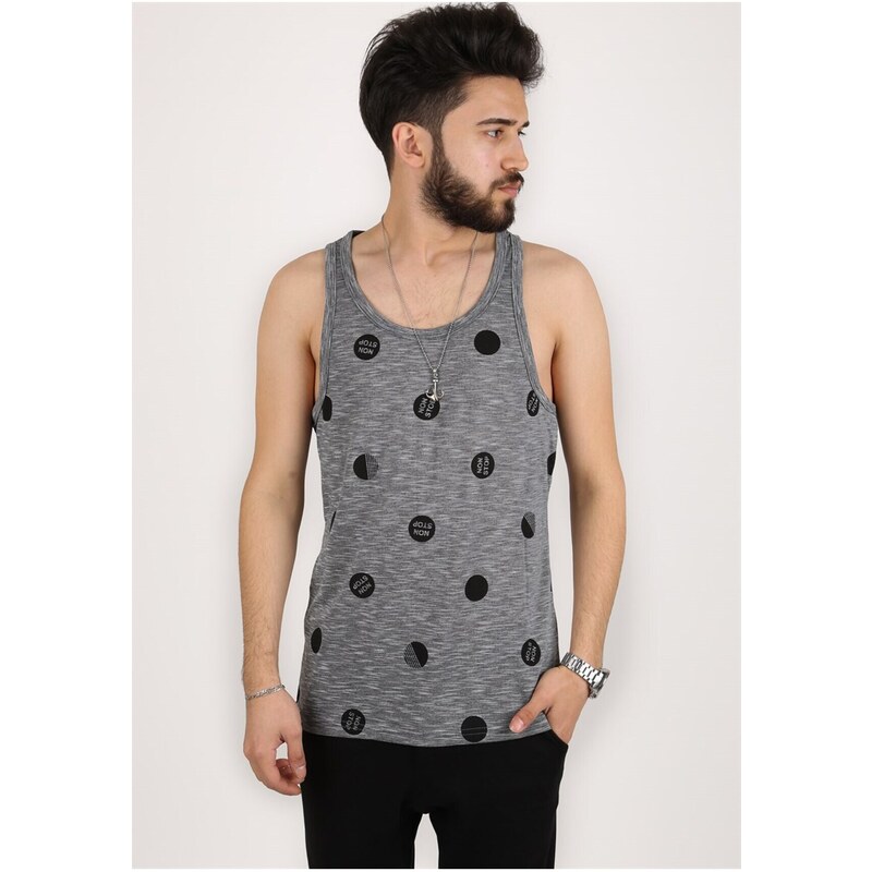 Madmext Printed Anthracite Singlet 2303