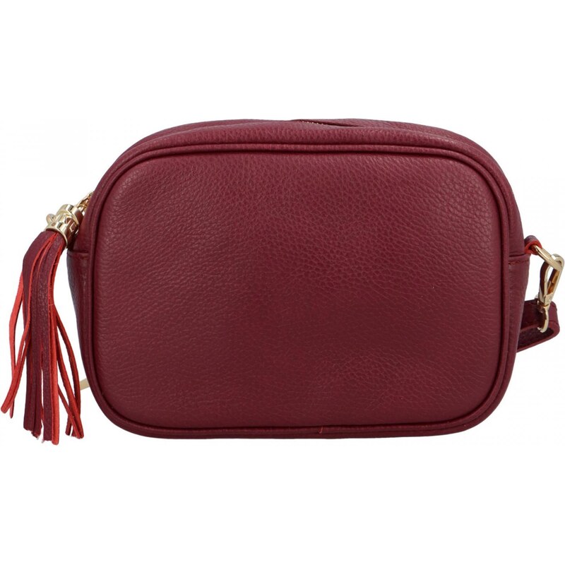 Elegantní dámská kožená crossbody kabelka Liane, vínová