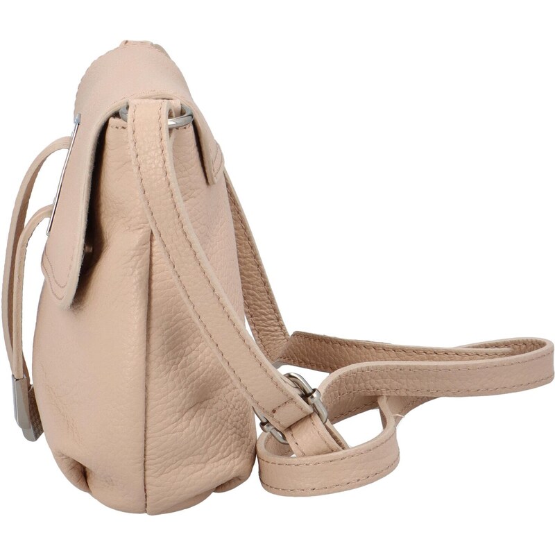 Delami Vera Pelle Stylová dámská kožená crossbody kabelka Elwing, růžová