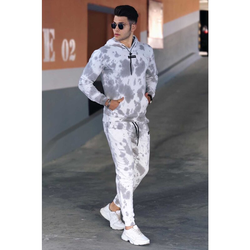 Madmext Gray Tie Dye Men's Tracksuit Set 4758