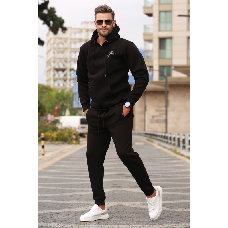 Madmext Black Men's Tracksuit Set 5633