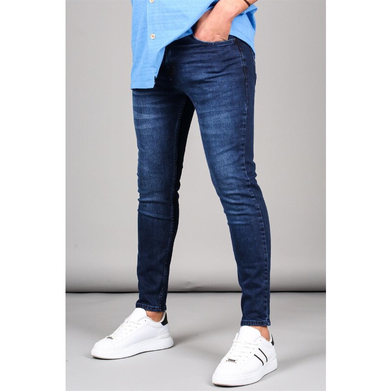 Madmext Blue Slim Fit Men's Jeans 6339
