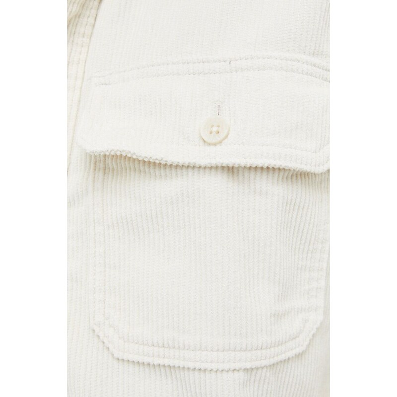 Manšestrová košile Hollister Co. béžová barva, regular, s klasickým límcem