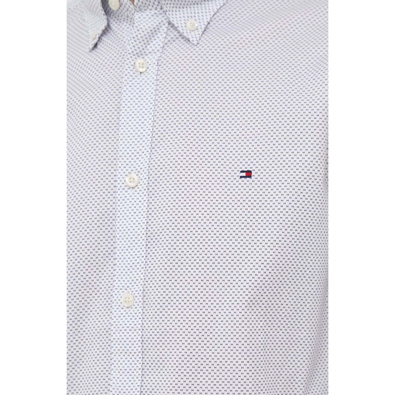 Košile Tommy Hilfiger bílá barva, slim, s límečkem button-down