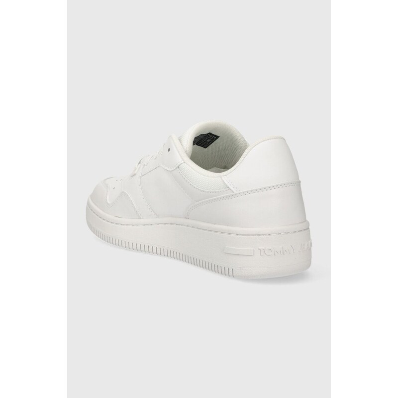 Kožené sneakers boty Tommy Jeans TJW RETRO BASKET ESS bílá barva, EN0EN02505