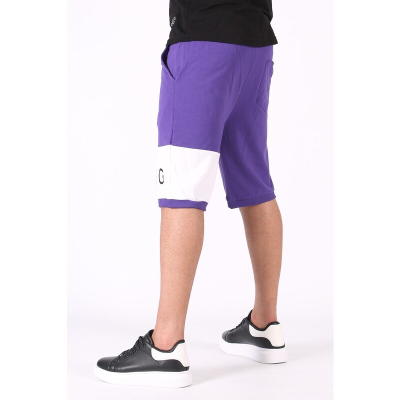 Madmext Printed Daily Purple Shorts 2911