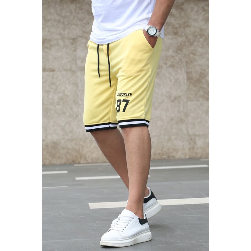 Madmext Men's Yellow Regular Fit Shorts 5405