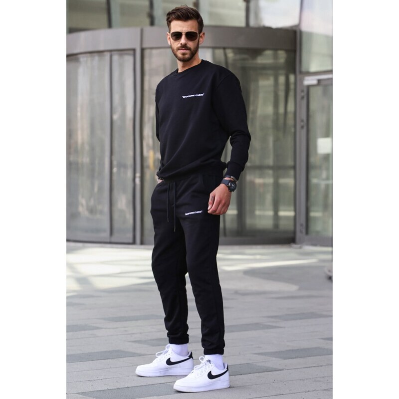 Madmext Black Men's Tracksuit Set 5285