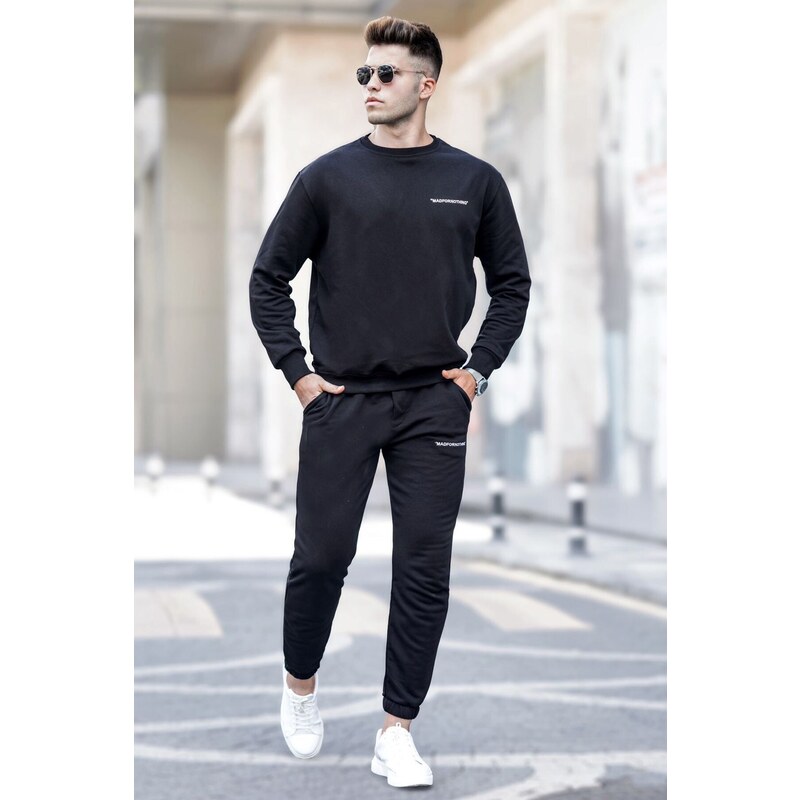 Madmext Black Men's Tracksuit Set 5285