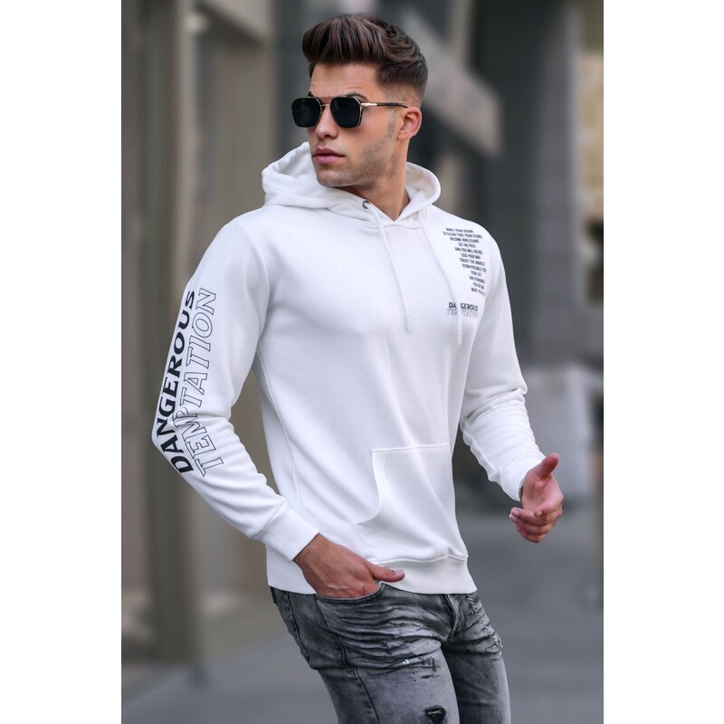 Madmext Ecru Printed Men's Sweatshirt 5313