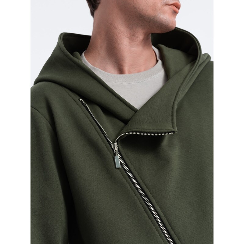 Ombre Asymmetrical men's sweatshirt with a spacious hood NANTES