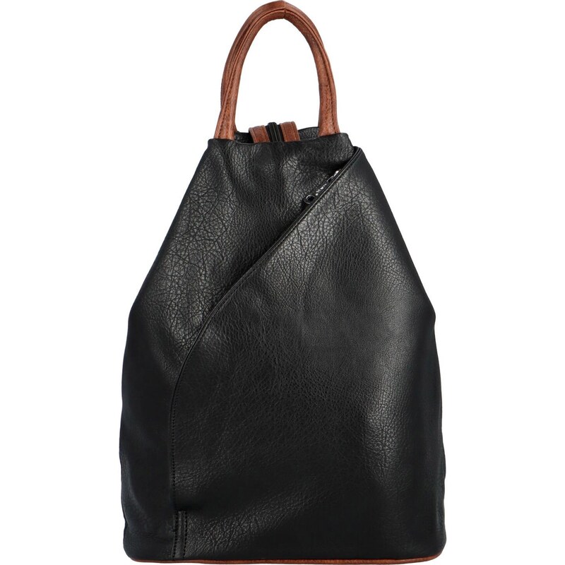 L&H Trendy dámský koženkový batůžek Soleina, černo-hnědá