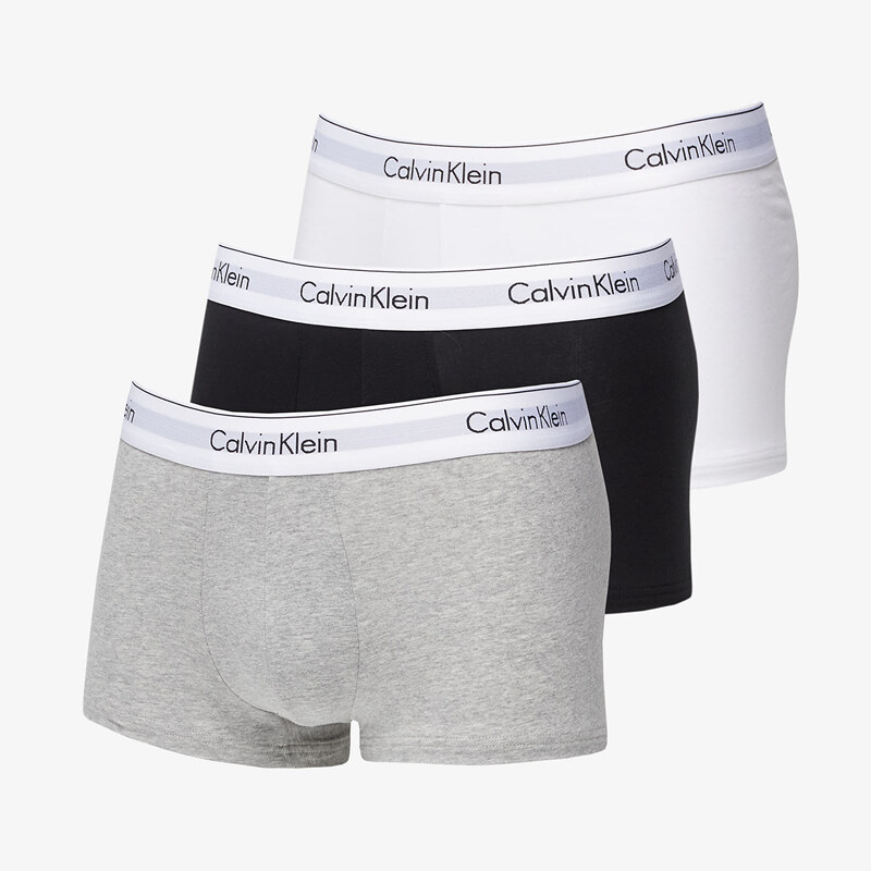 Boxerky Calvin Klein Modern Cotton Stretch Low Rise Trunk 3-Pack Black/ White/ Grey Heather