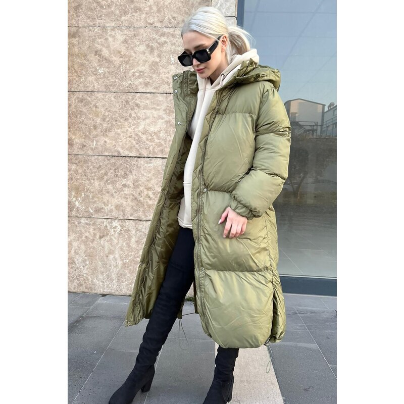 Madmext Mad Girls Khaki Long Down Jacket