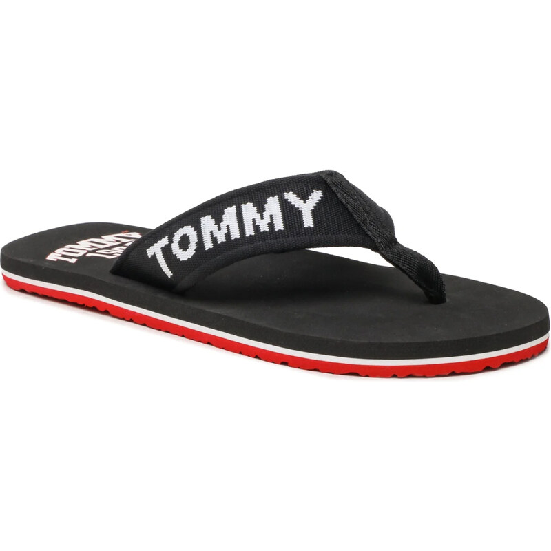 Tommy Jeans pánské černé žabky