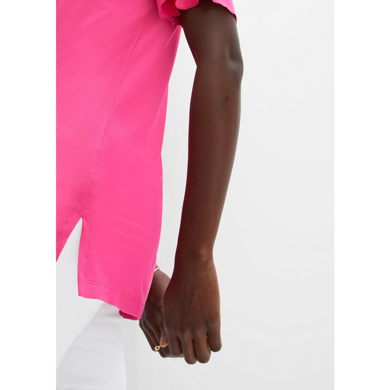 bonprix Dlouhé triko s prostřihy, křidélkovými rukávy, z udržitelné viskózy Pink