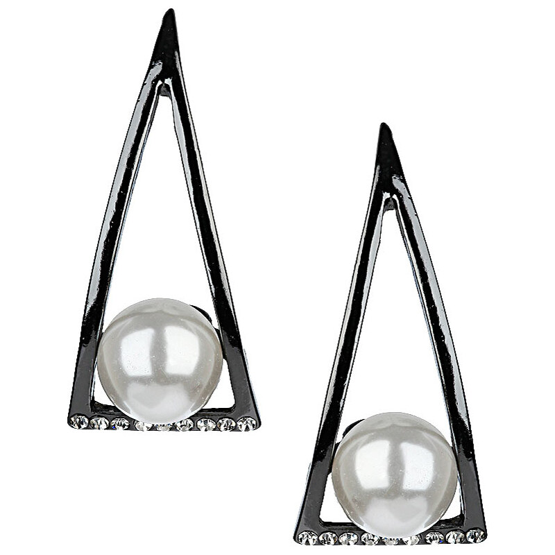 Topshop Curved Triangle Pearl Earrings