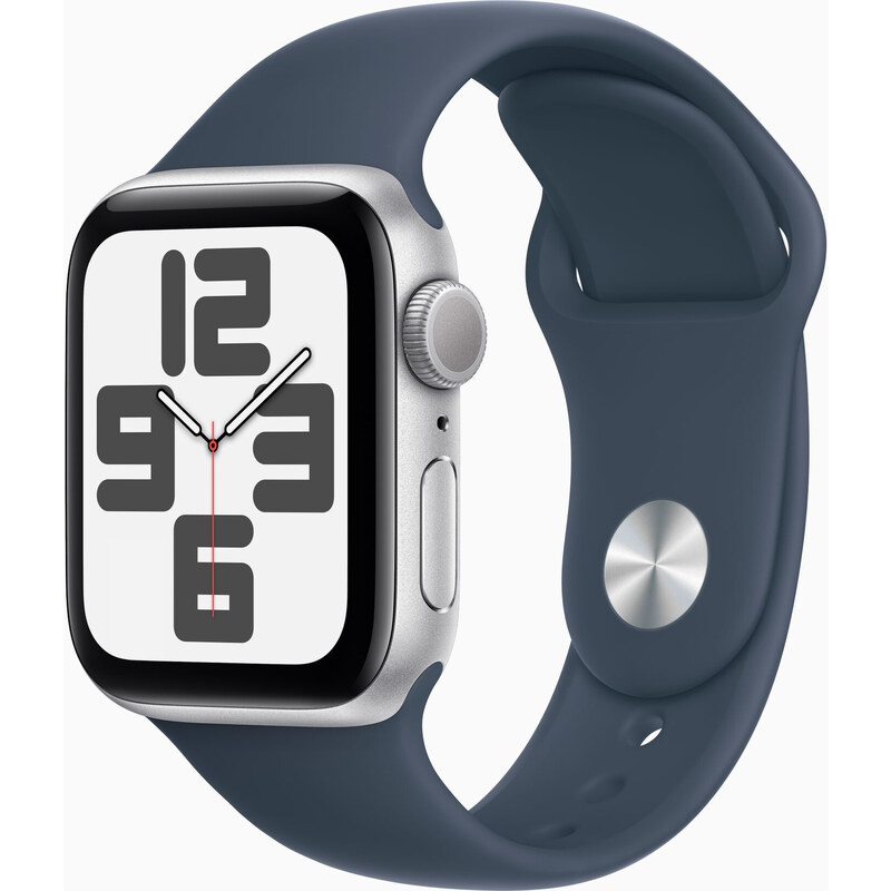 Apple Watch SE/44mm/Silver/Sport Band/Storm Blue/-S/M