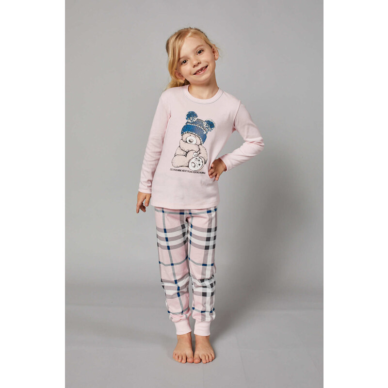 Italian Fashion Dívčí pyžamo Bora, dlouhý rukáv, dlouhé kalhoty - růžová/potisk