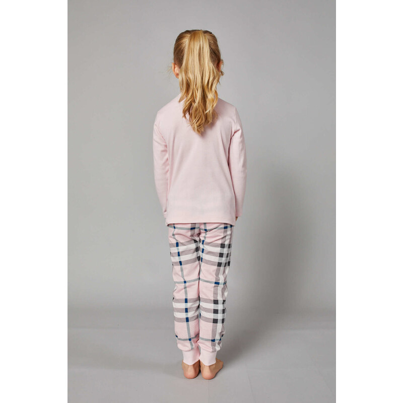 Italian Fashion Dívčí pyžamo Bora, dlouhý rukáv, dlouhé kalhoty - růžová/potisk