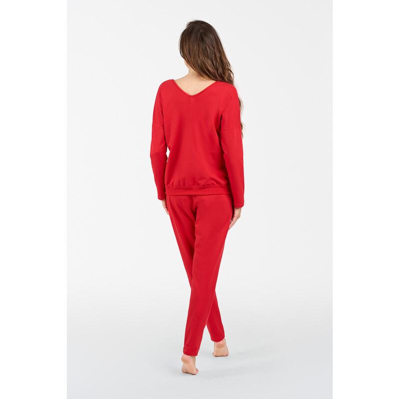 Italian Fashion Karina dámská tepláková souprava s dlouhým rukávem, dlouhé kalhoty - červená
