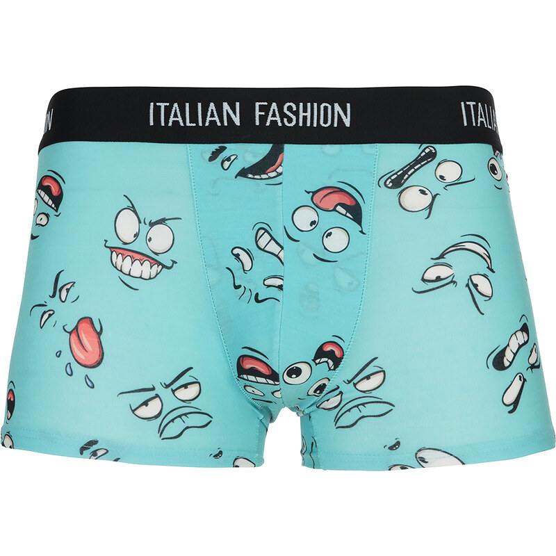 Italian Fashion Chlapecké boxerky Face - zelený potisk