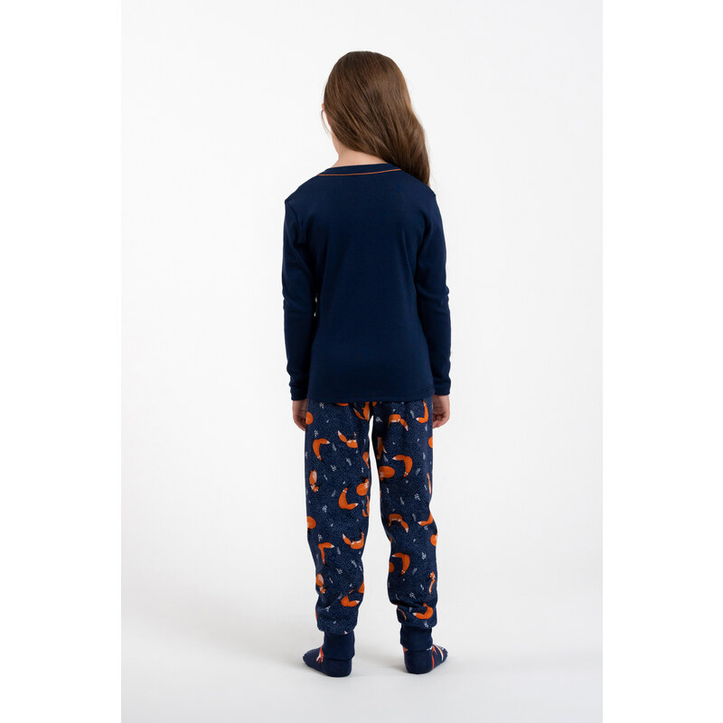 Italian Fashion Dívčí pyžamo Wasilla, dlouhý rukáv, dlouhé kalhoty - tmavě modrá/potisk