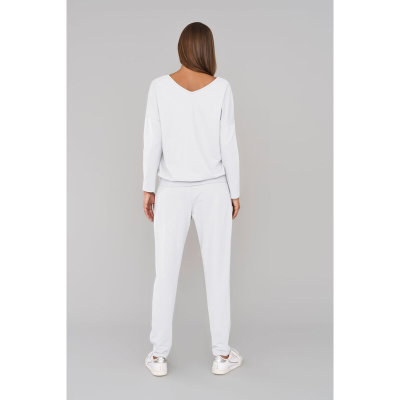 Italian Fashion Dámská tepláková souprava Karina s dlouhým rukávem, dlouhé kalhoty - bílé