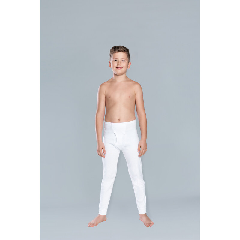 Italian Fashion Dlouhé chlapecké kalhoty Jaś - bílé