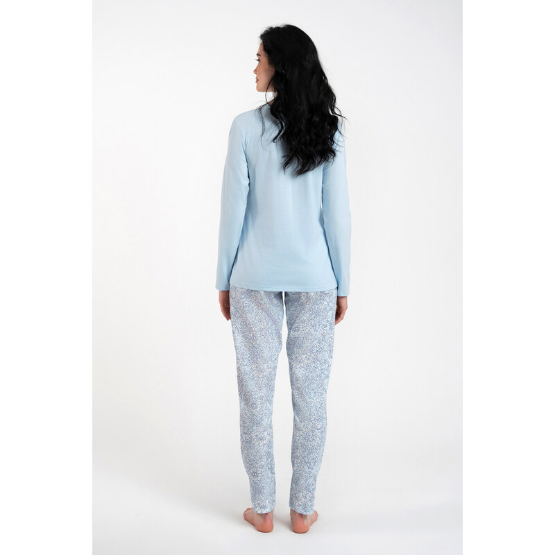 Italian Fashion Dámské pyžamo Salli, dlouhý rukáv, dlouhé kalhoty - modrá/duk modrá